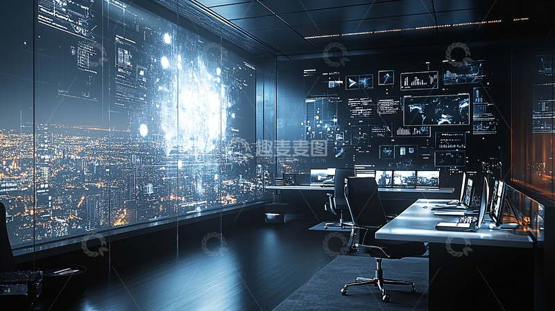 高清大图下载【趣麦麦图】未来科技控制中心