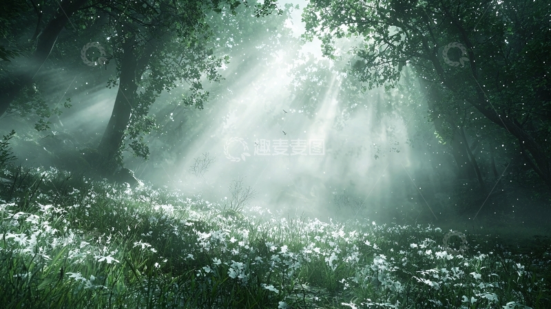 高清大图下载【趣麦麦图】森林光线