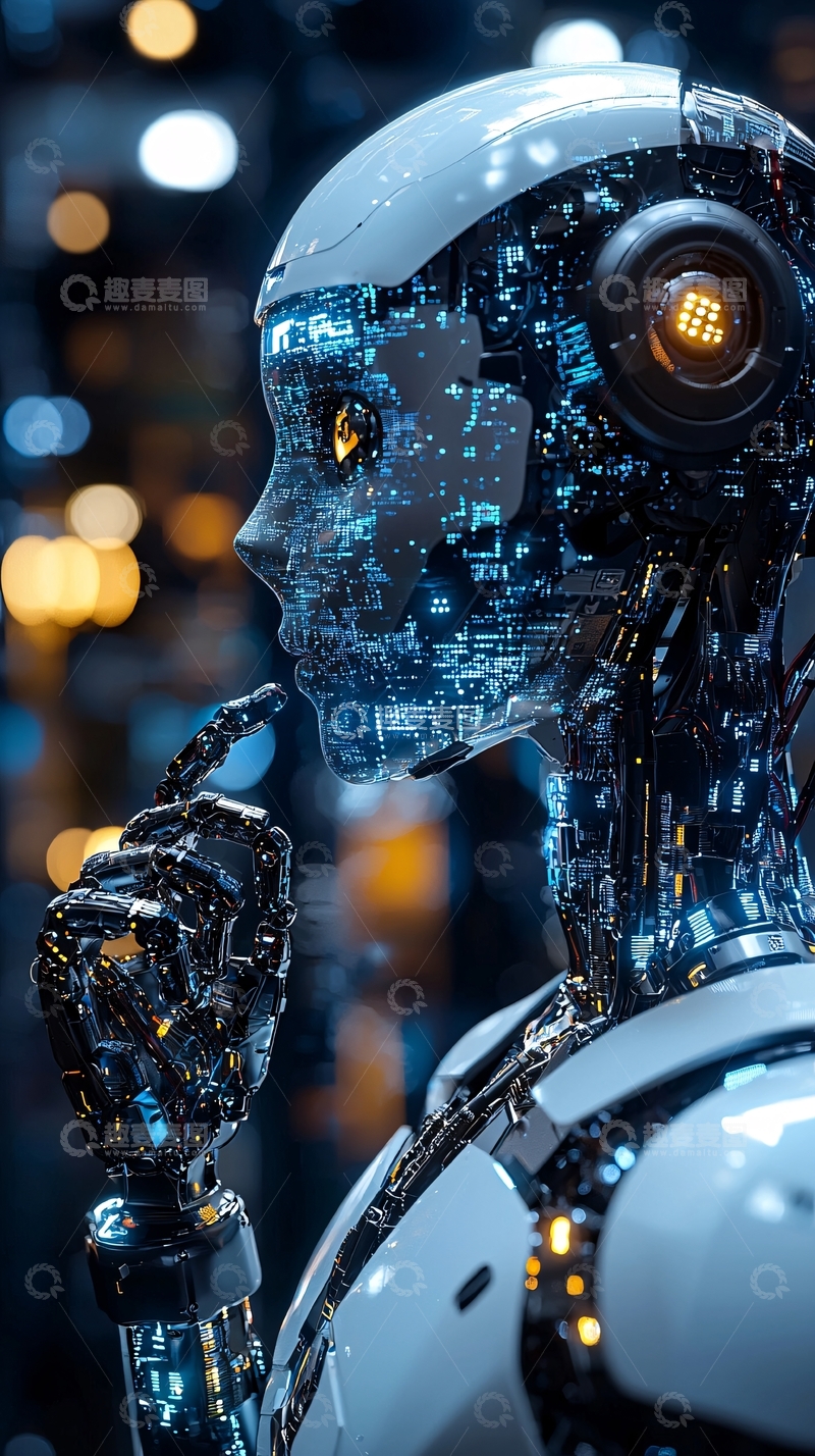 高清大图下载【趣麦麦图】未来感机器人