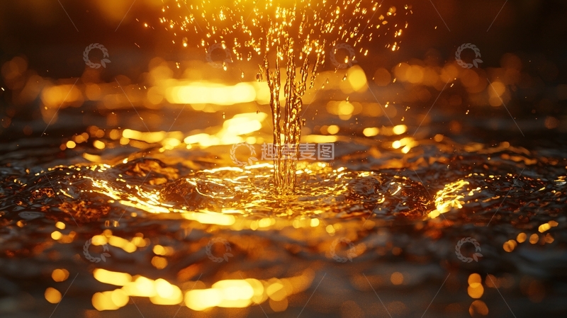 高清大图下载【趣麦麦图】金色水花