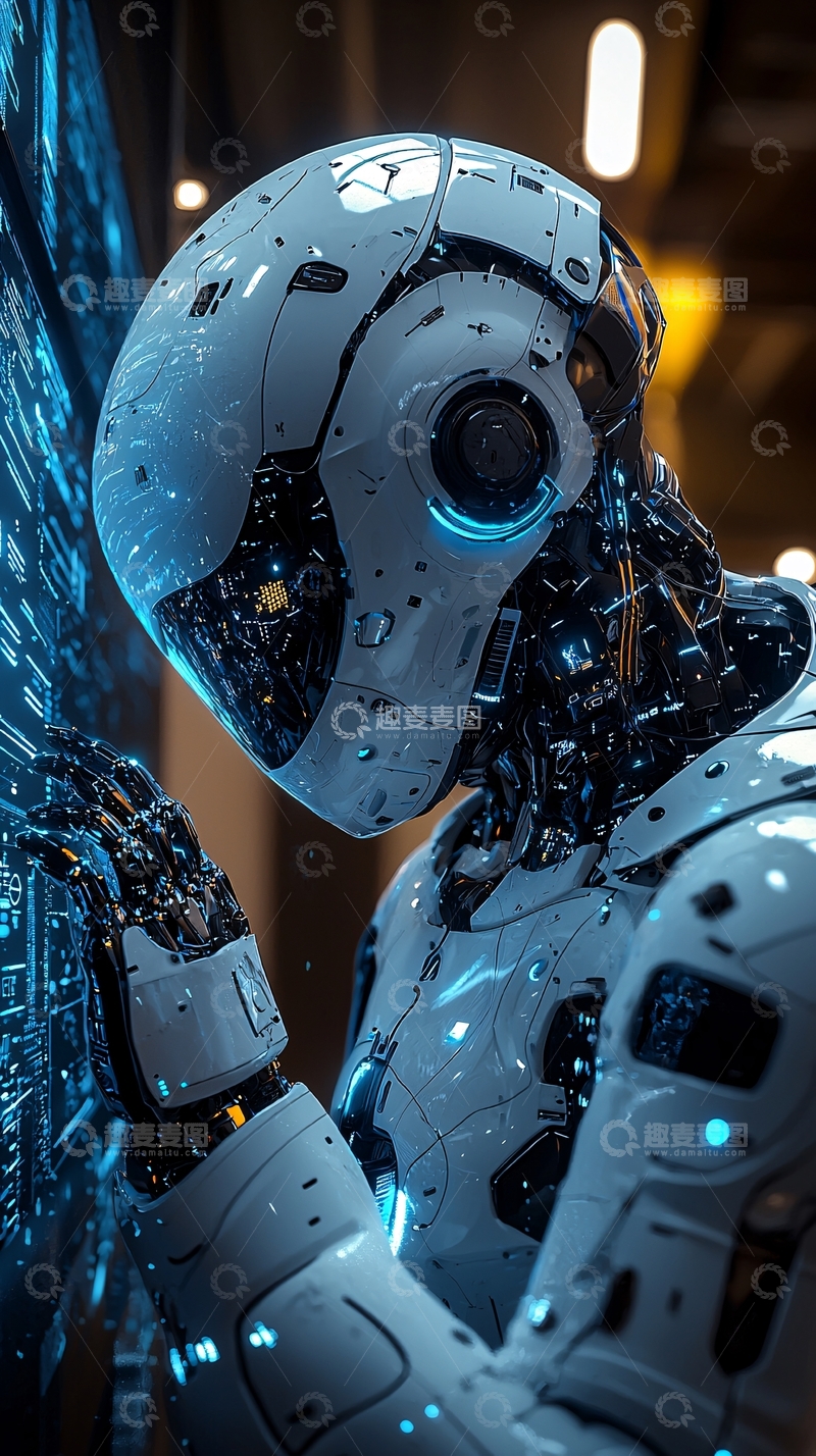 高清大图下载【趣麦麦图】未来科技感机器人