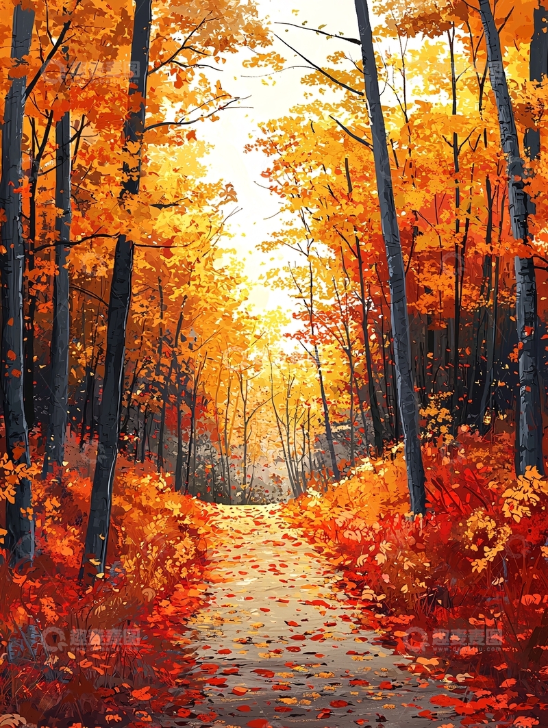 高清大图下载【趣麦麦图】秋日森林小路