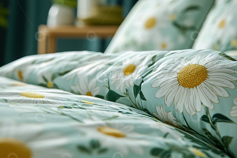 高清大图下载【趣麦麦图】清新雏菊印花床品