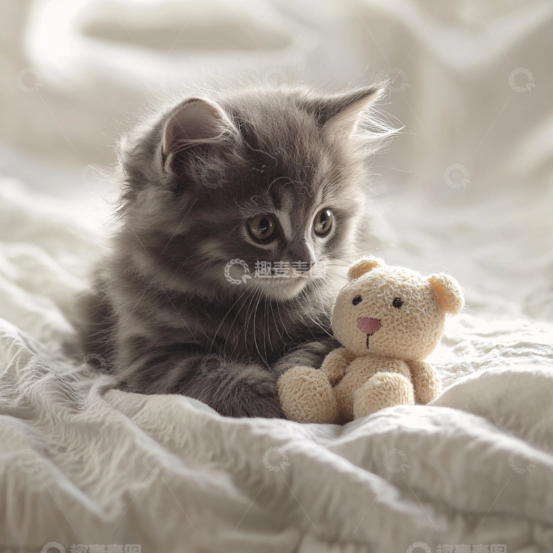 高清大图下载【趣麦麦图】小猫玩偶