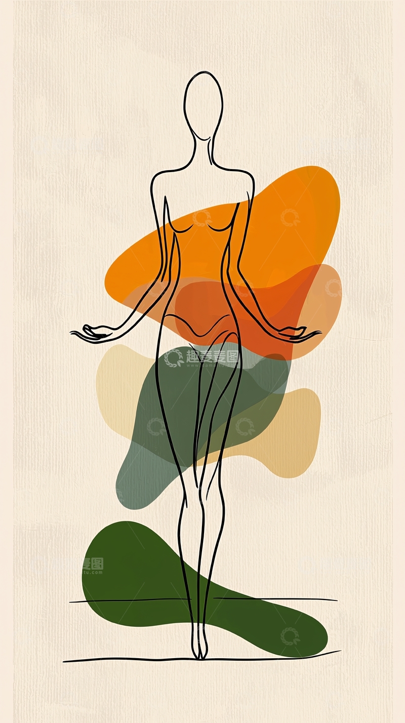 高清大图下载【趣麦麦图】抽象女性线条画