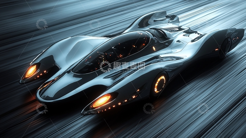 高清大图下载【趣麦麦图】未来感跑车高速行驶