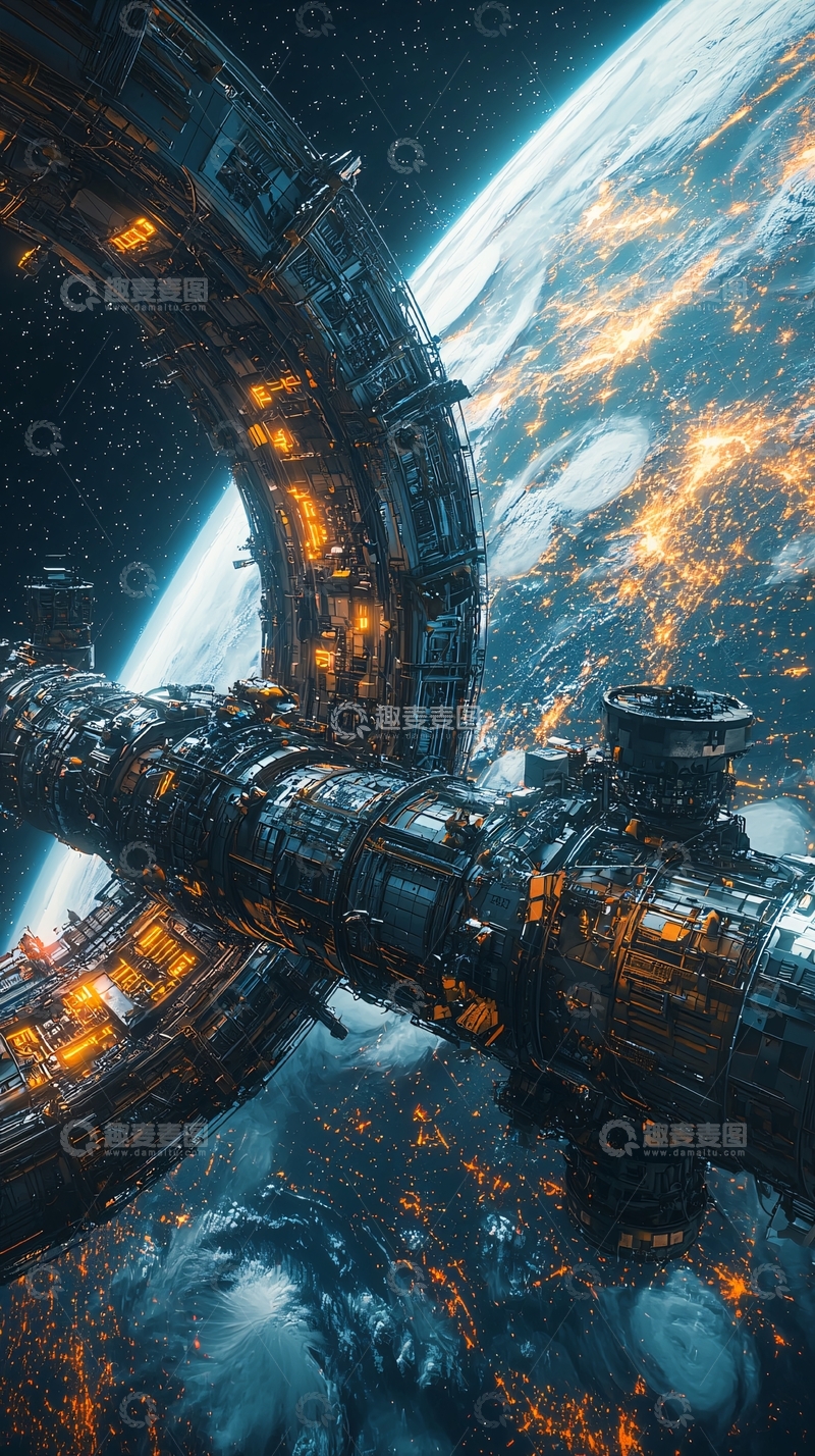高清大图下载【趣麦麦图】太空环形空间站