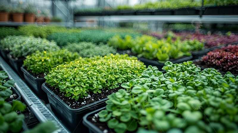 高清大图下载【趣麦麦图】苗床里的绿植盆栽