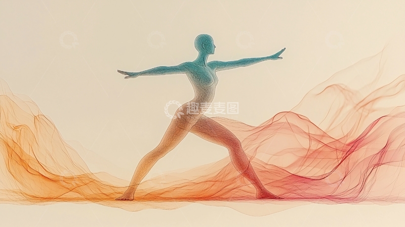 高清大图下载【趣麦麦图】抽象女性瑜伽体式