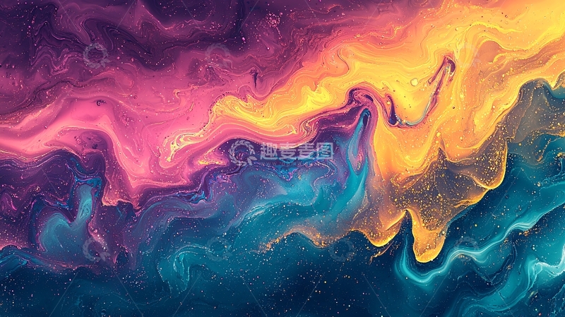 高清大图下载【趣麦麦图】抽象彩色液体流动