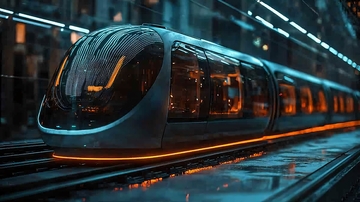 未来科技感磁悬浮列车