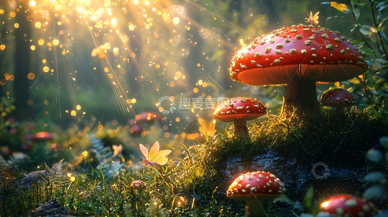 高清大图下载【趣麦麦图】魔幻森林蘑菇仙境