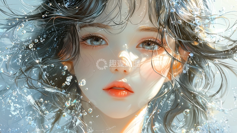 高清大图下载【趣麦麦图】唯美女生水下写真