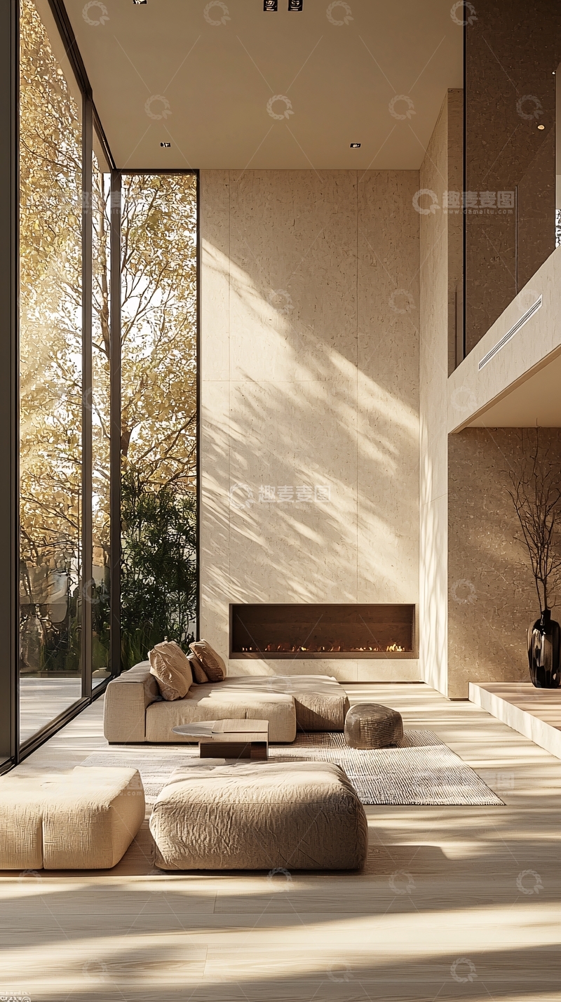 高清大图下载【趣麦麦图】现代极简风客厅设计