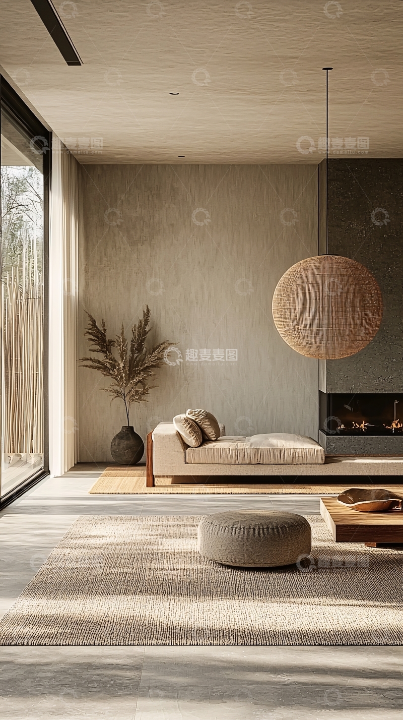 高清大图下载【趣麦麦图】极简风日式客厅