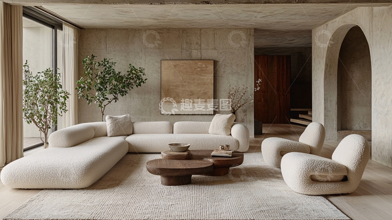高清大图下载【趣麦麦图】现代简约米色沙发