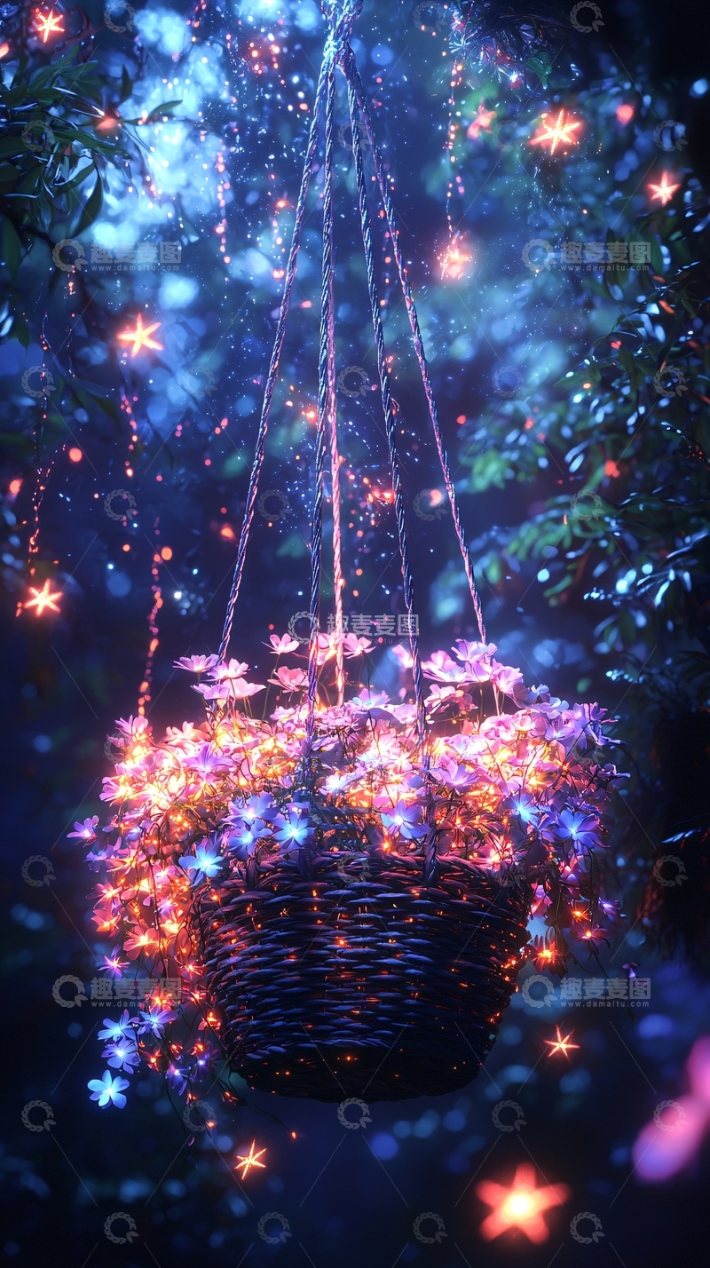 高清大图下载【趣麦麦图】梦幻花篮吊灯