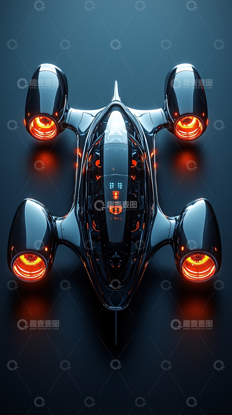 高清大图下载【趣麦麦图】未来飞行汽车
