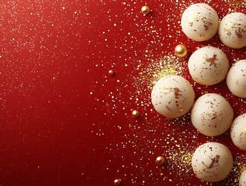 红底金色圣诞糖球