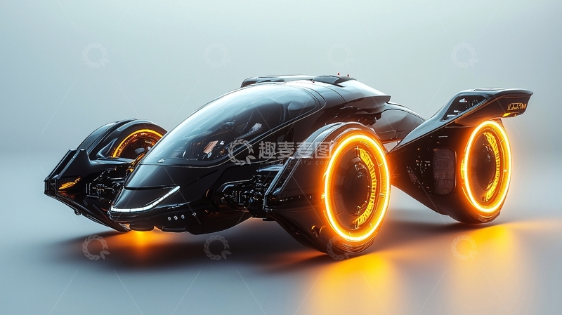高清大图下载【趣麦麦图】未来感黑色概念跑车