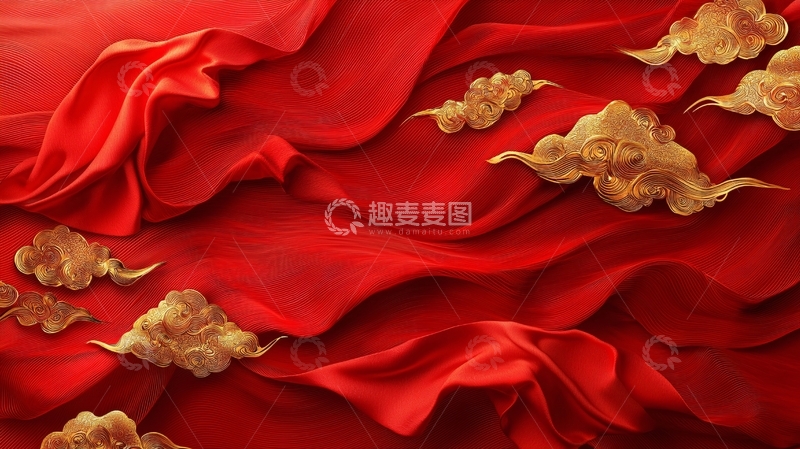高清大图下载【趣麦麦图】红色丝绸