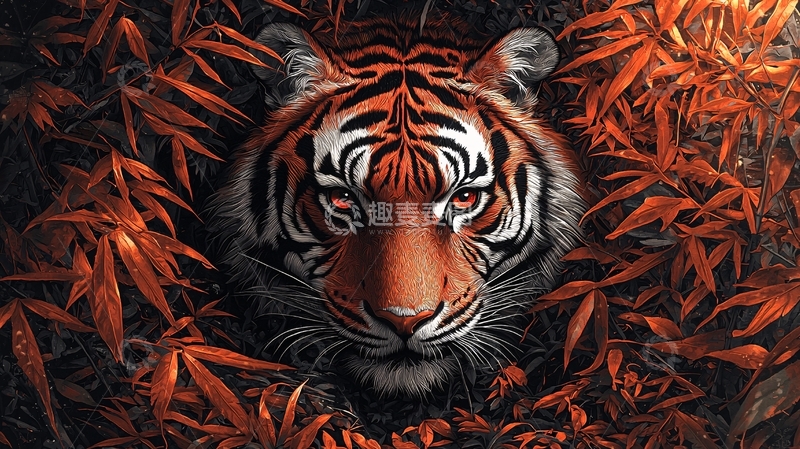 高清大图下载【趣麦麦图】红棕色老虎