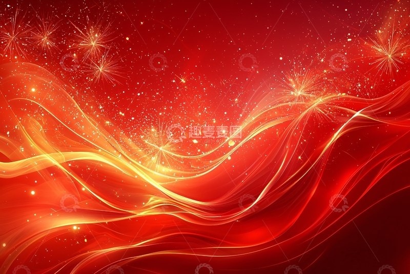 高清大图下载【趣麦麦图】喜庆红色光芒背景