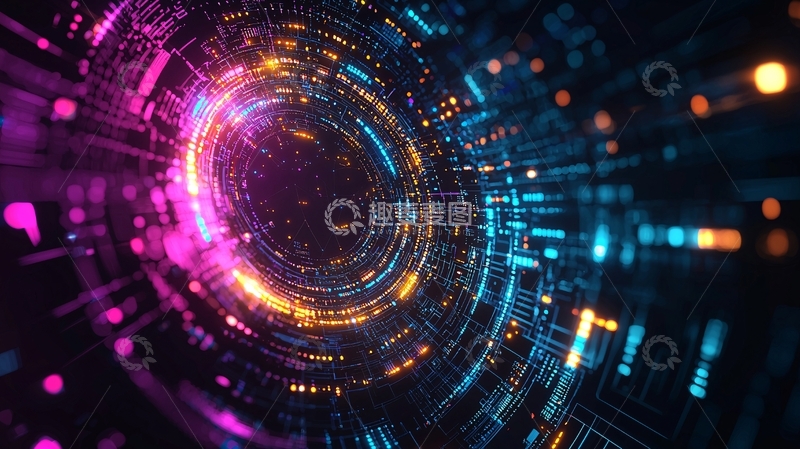 高清大图下载【趣麦麦图】科技感炫酷旋转隧道