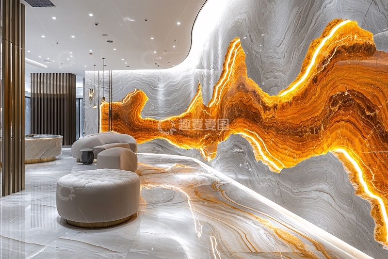 高清大图下载【趣麦麦图】高端酒店大堂背景墙