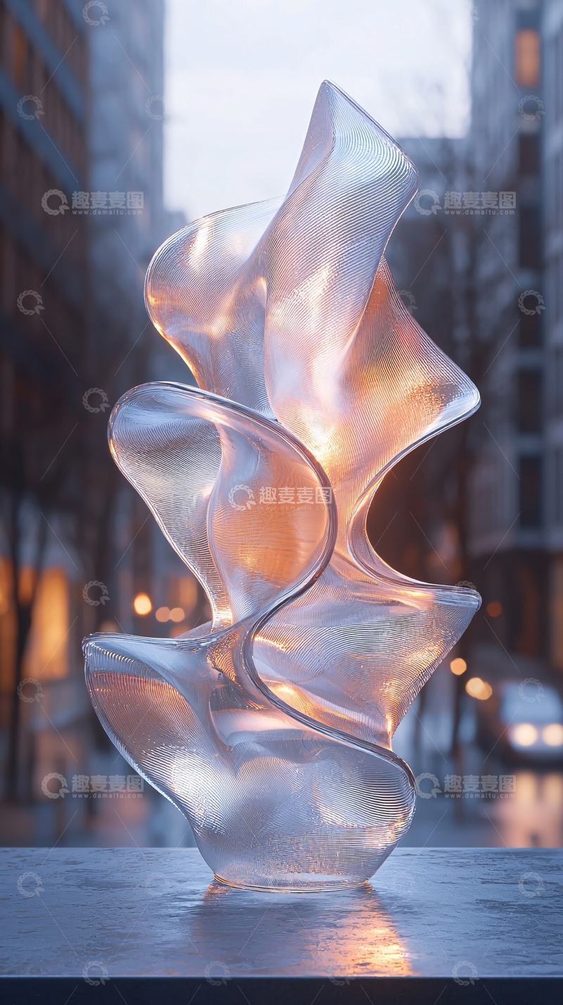 高清大图下载【趣麦麦图】抽象玻璃雕塑