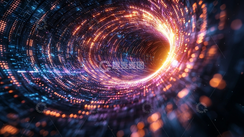 高清大图下载【趣麦麦图】光线旋转隧道