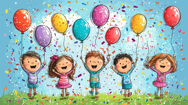 彩色气球儿童卡通图