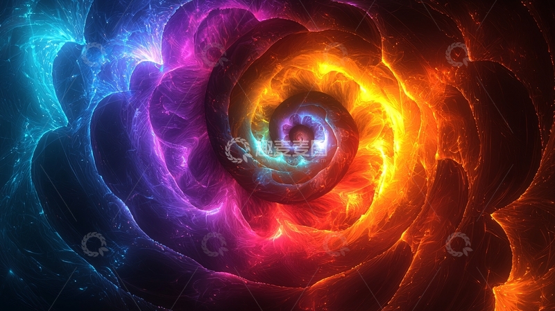 高清大图下载【趣麦麦图】彩色螺旋能量漩涡