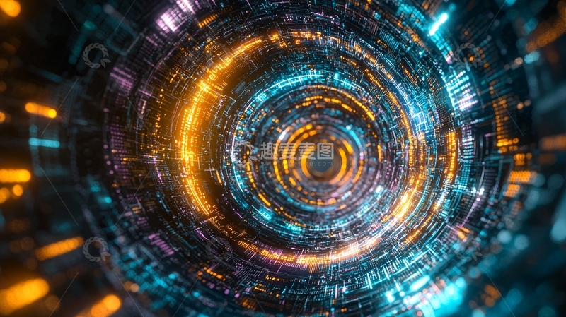 高清大图下载【趣麦麦图】光圈旋转科技感隧道