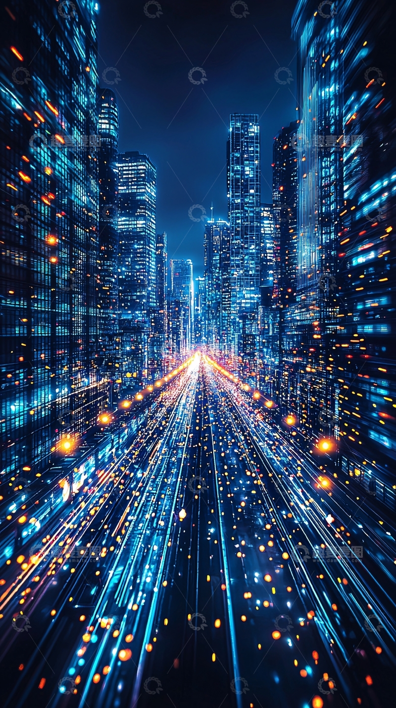 高清大图下载【趣麦麦图】夜景都市街道