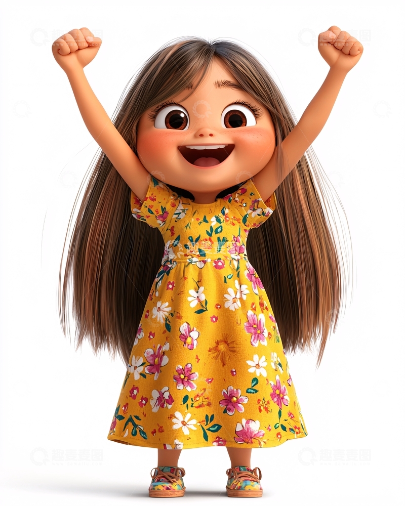 高清大图下载【趣麦麦图】开心的小女孩1
