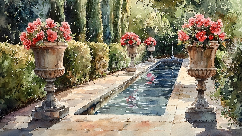 高清大图下载【趣麦麦图】花园水景