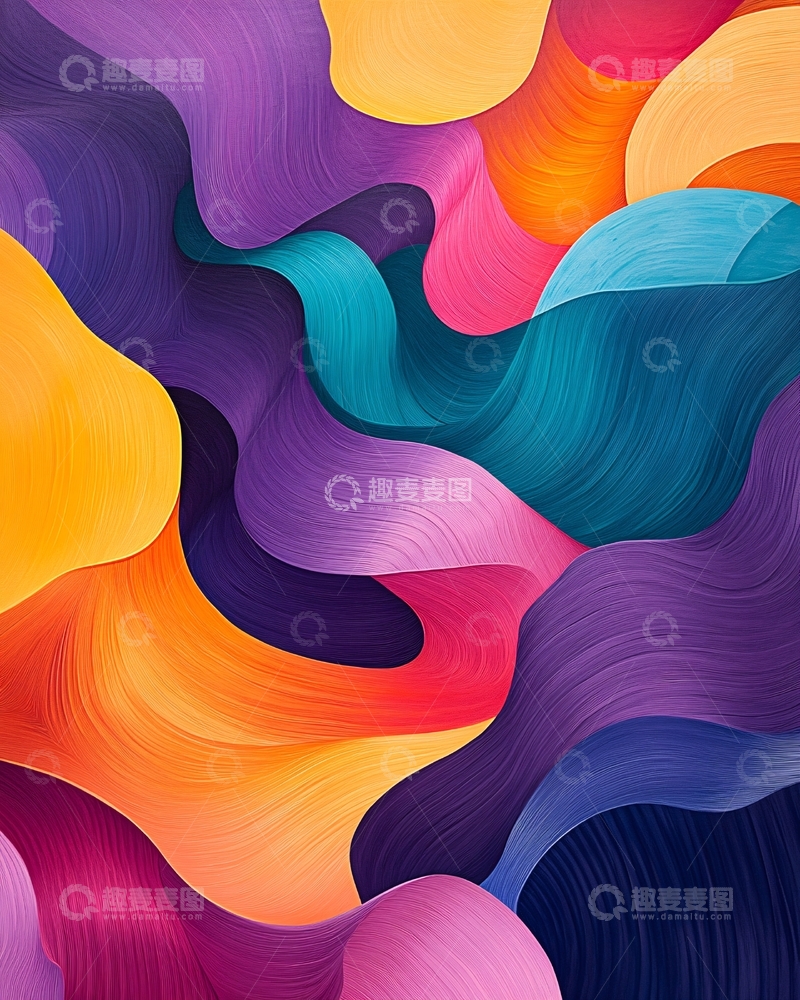 高清大图下载【趣麦麦图】抽象彩色波浪