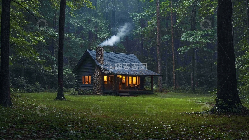 高清大图下载【趣麦麦图】森林小屋