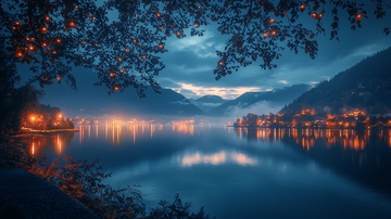 梦幻湖泊夜景
