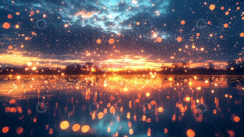 高清大图下载【趣麦麦图】梦幻星空湖面倒影