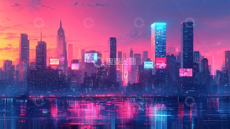 高清大图下载【趣麦麦图】未来都市夜景274