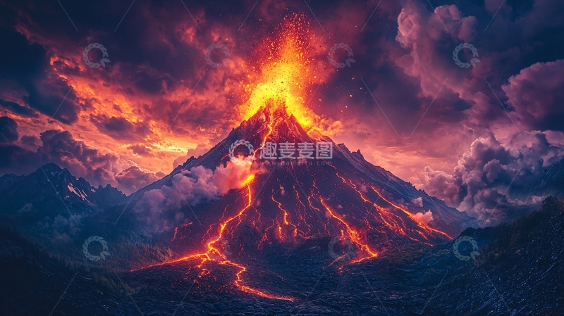 高清大图下载【趣麦麦图】火山喷发