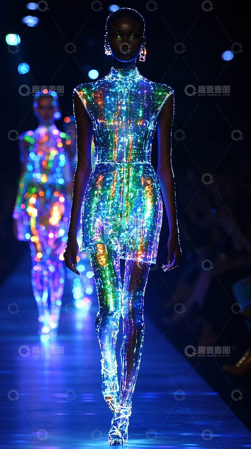 高清大图下载【趣麦麦图】发光纤维服装秀