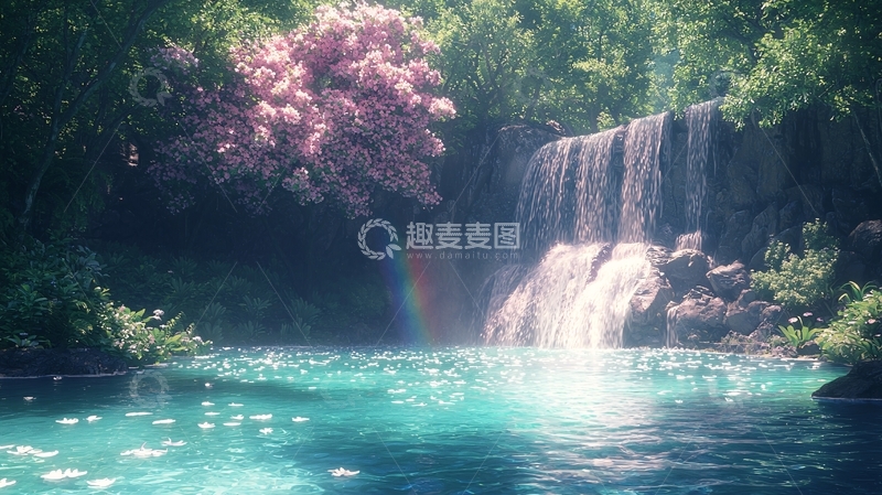 高清大图下载【趣麦麦图】梦幻瀑布
