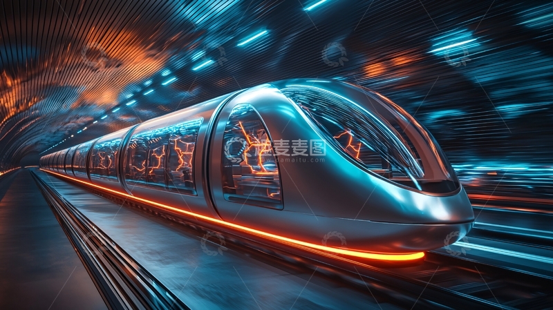 高清大图下载【趣麦麦图】高速列车隧道疾驰