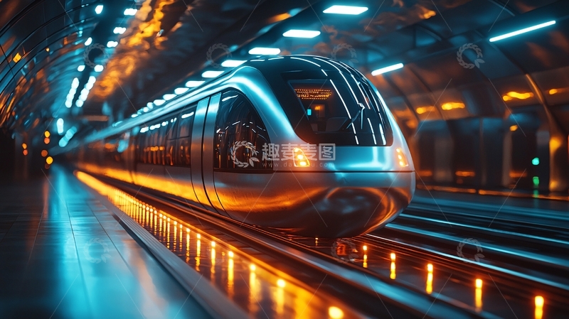 高清大图下载【趣麦麦图】未来科技感地铁列车