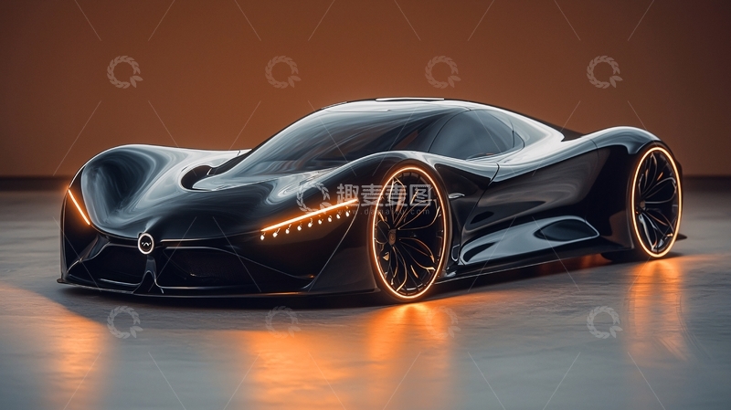高清大图下载【趣麦麦图】黑色未来感跑车