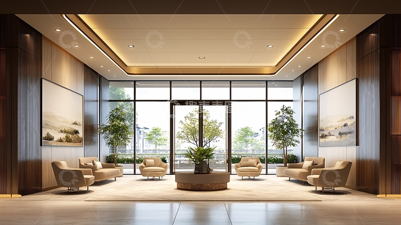 高清大图下载【趣麦麦图】现代简约大堂候车区