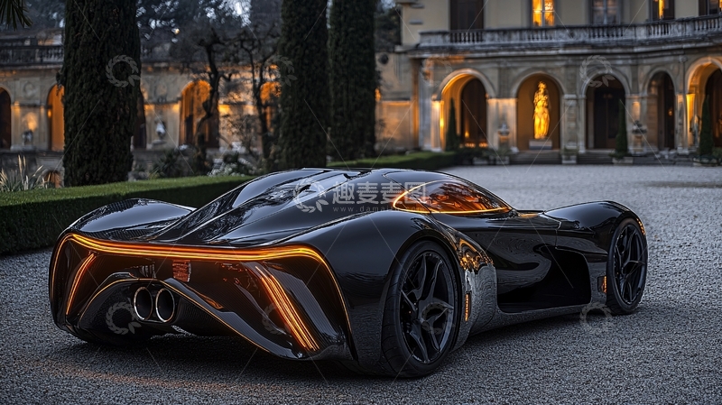 高清大图下载【趣麦麦图】-黑色超跑夜景